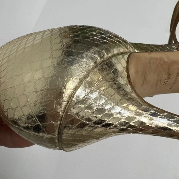 Jimmy Choo Straits D’Orsay Gold Heels - Picture 9 of 14